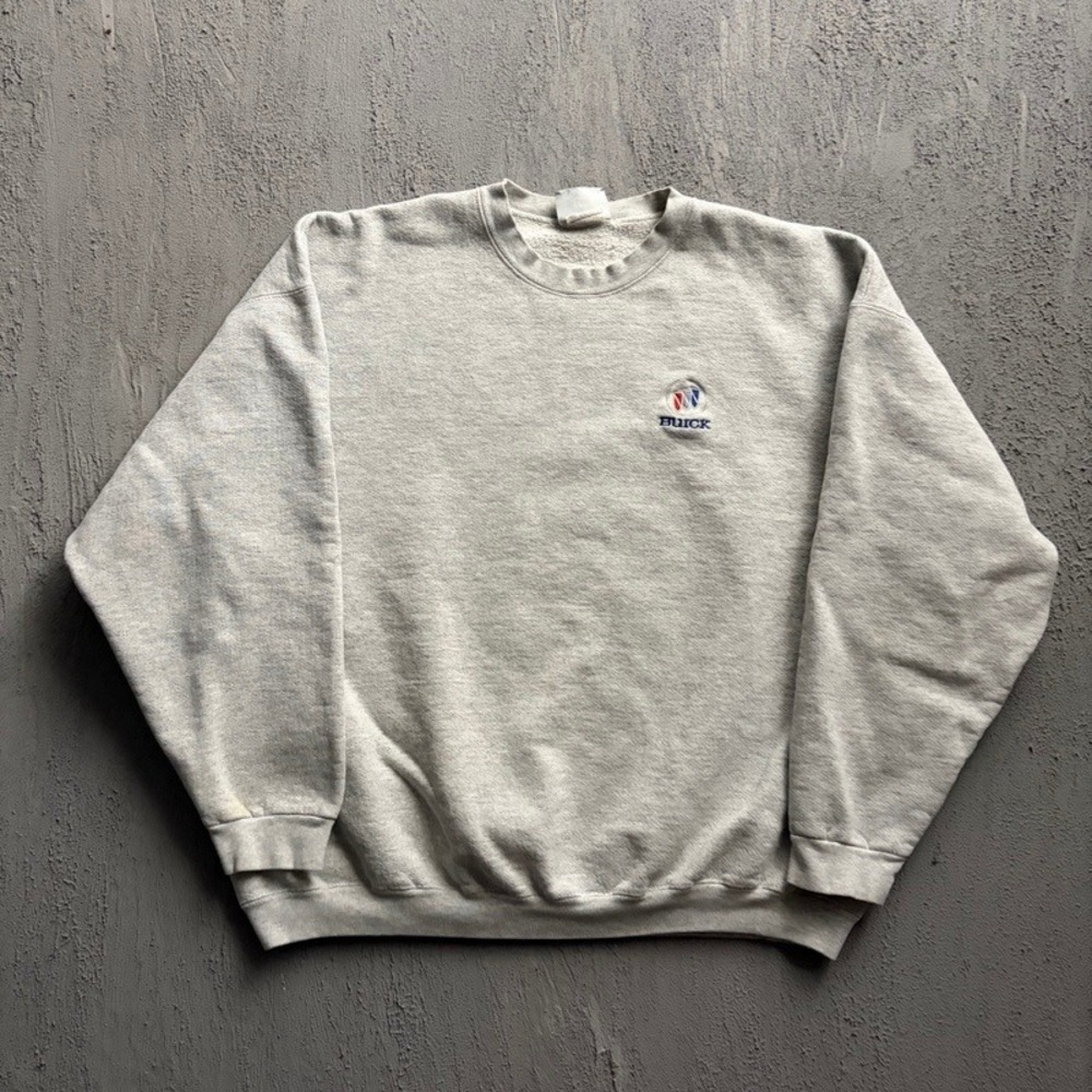 Vintage Buick Sweatshirt 2XL Grey 1990s Ultraweight Embroidered